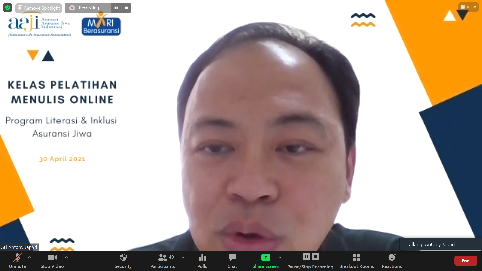 Pelatihan Menulis Online 2021